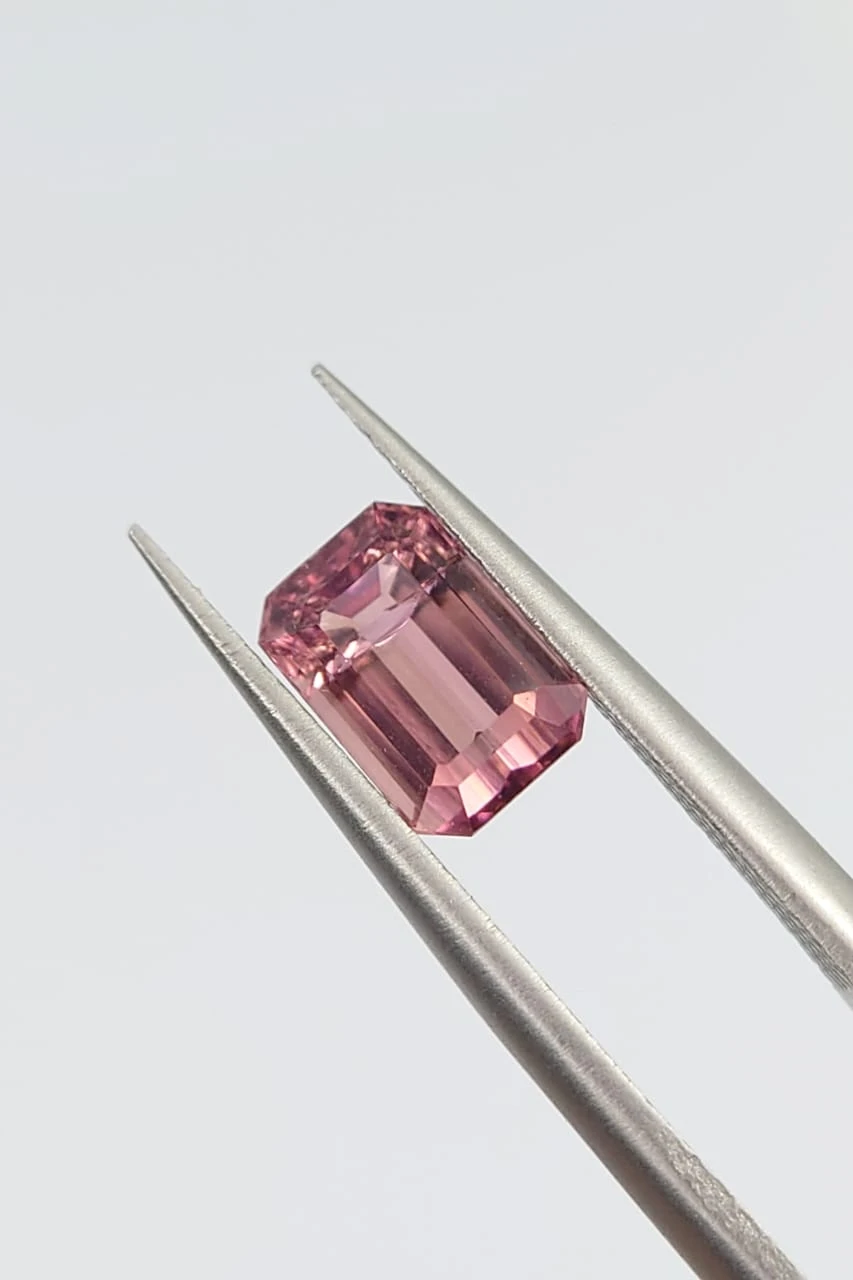 1.3ct Natural Pink Tourmaline emerald Cut Loose Gemstone from Afghanistan — view 1
